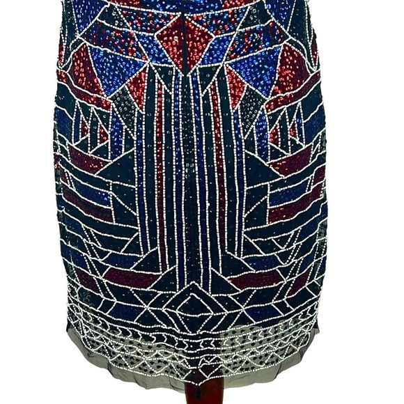 AIDAN MATTOX BEADED GEOMETRIC SLEEVELESS MINI SHEATH DRESS NWT WOMEN'S SIZE 8 - Picture 12 of 16